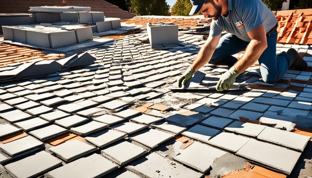 betonnen dakpannen vervangen door keramisch