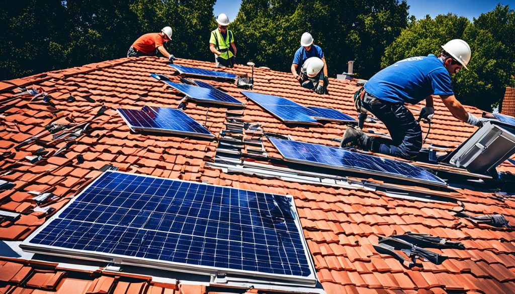 dakpannen vervangen onder zonnepanelen